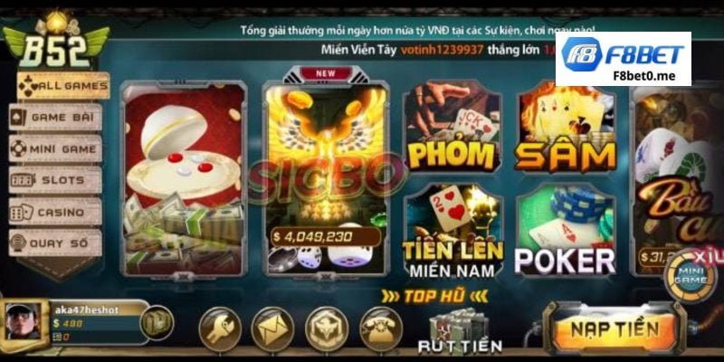 Những trò chơi cực mê tại game bài B52 đổi thưởng